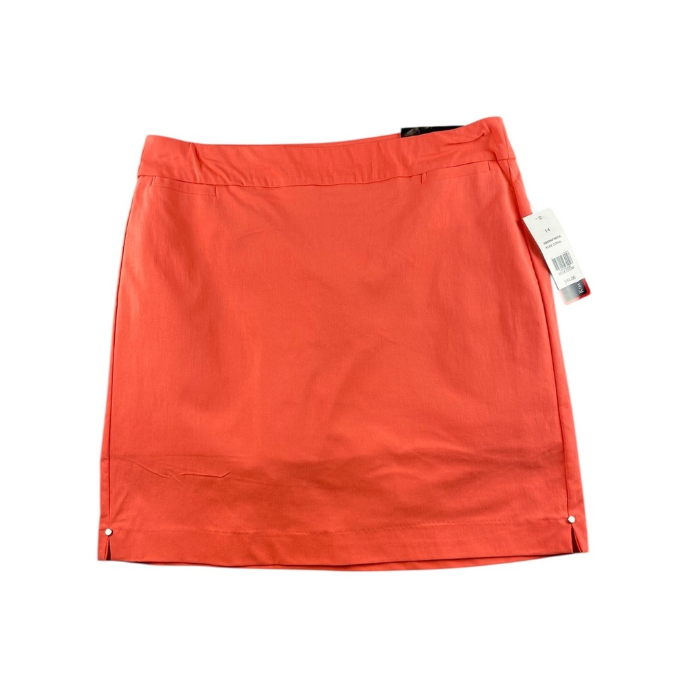 NWT Kim Rogers Women Coral Super Stretch Mini Skirt Size 14 NWT Klee Coral